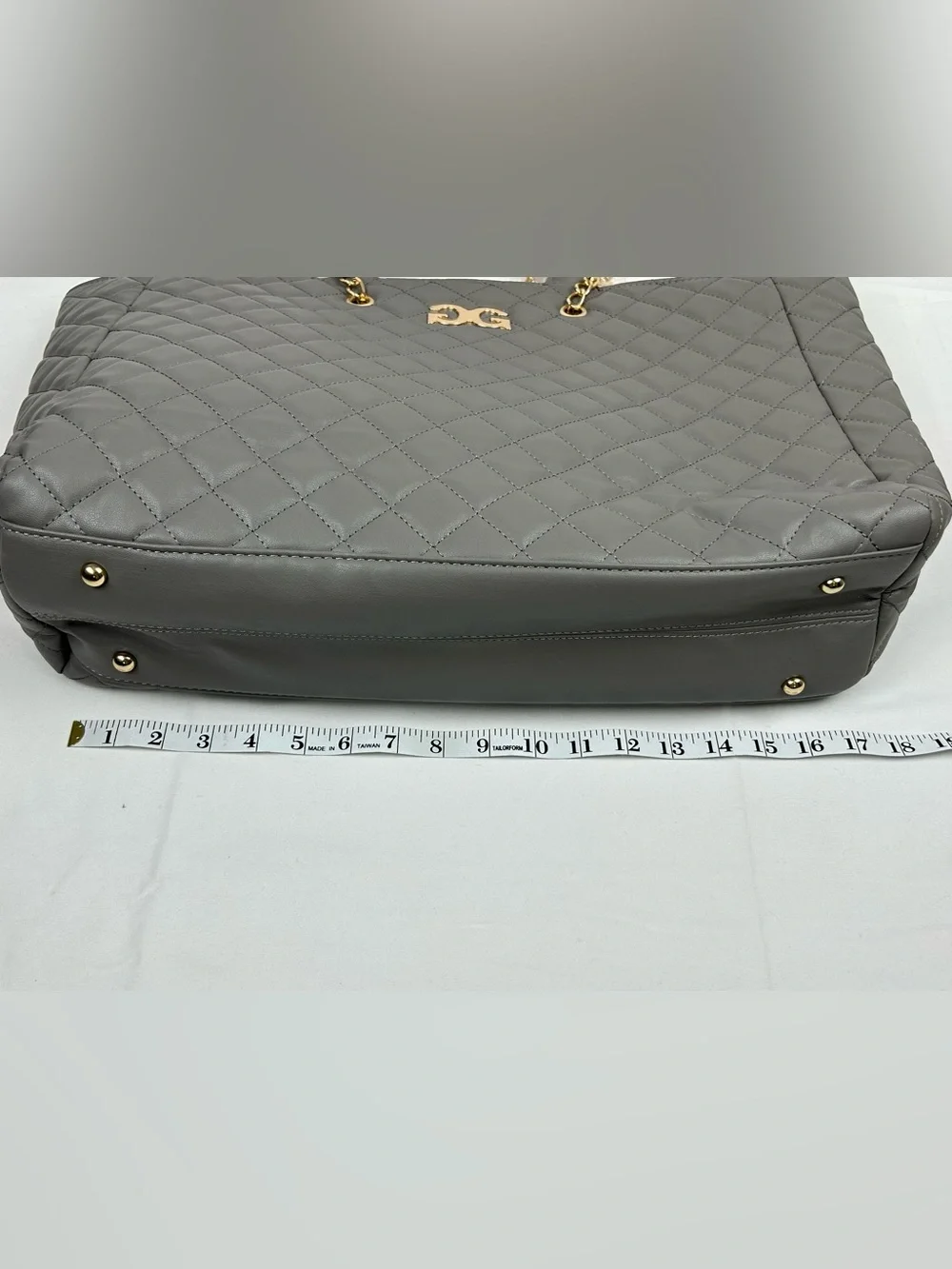 *NEW* Gilda Paris Large Quilted Tote Satchel Grey